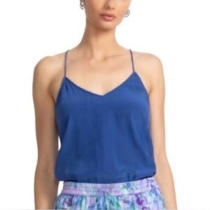 Johnny Was Elegant Silk Blend Edie Cami Top Cobalt NWT XL Camisole